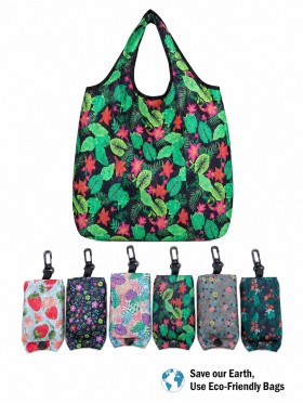 Hook-on Reusable Foldable Shopping Bags (12pcs) 